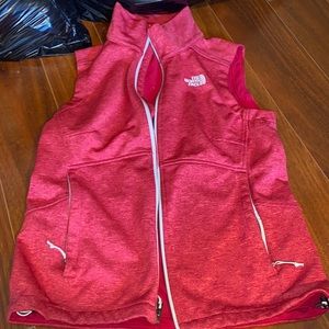 Pink north face vest